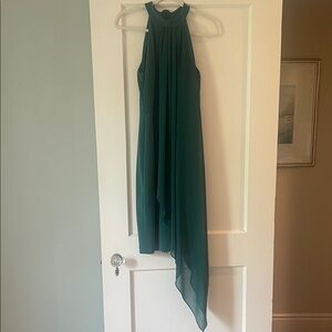 Joseph Ribkoff Teal Asymmetrical Halter Dress